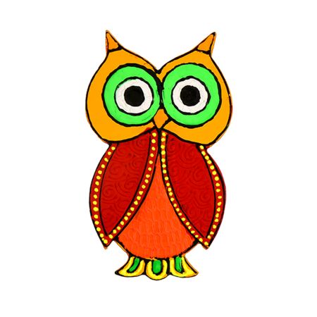 Handmade Folk Owl Wooden Fridge Magnet Kitchen Decor